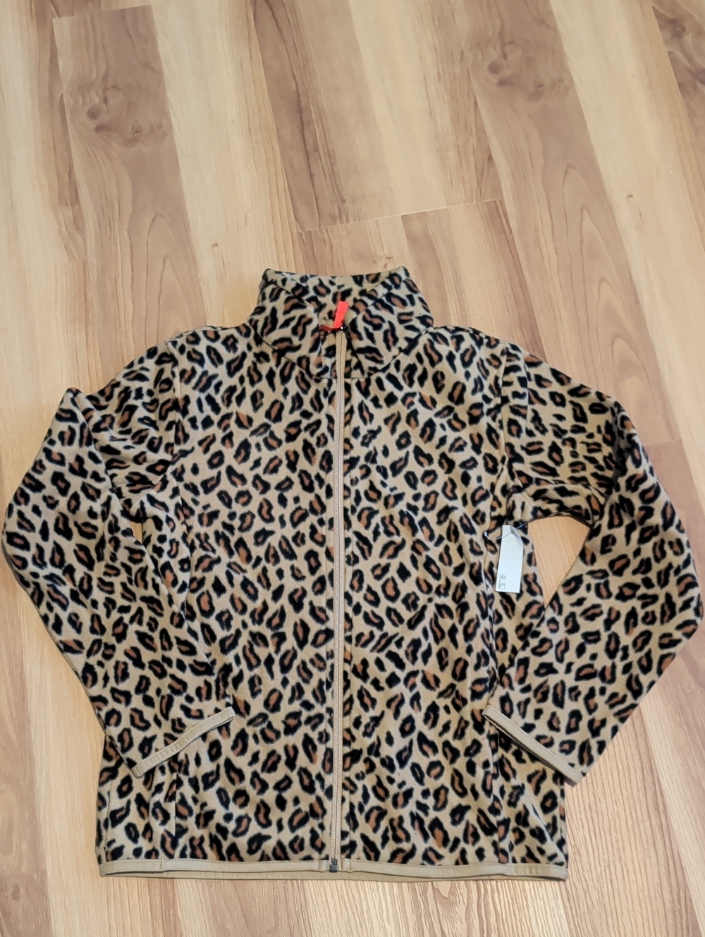 Amazon Essentials Girls Leopard-Print Full-Zip Fleece Jacket, Size XL NWT